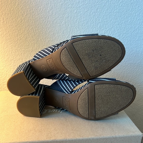 Circus by Sam Edelman Pinstripe denim blue Mules size 8.5 - Picture 5 of 11